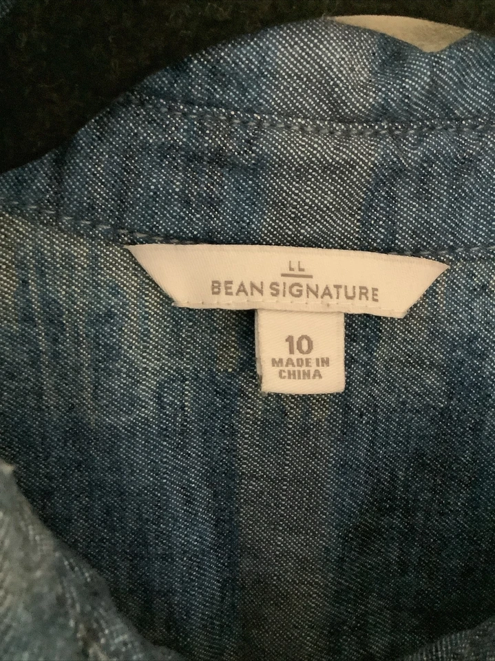 Camisa Western LL Beans Signature 10 Algodón Denim Popover Foto 4 de 4