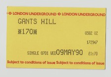 Gants Hill 02 - UTS London Underground ticket - London Transport