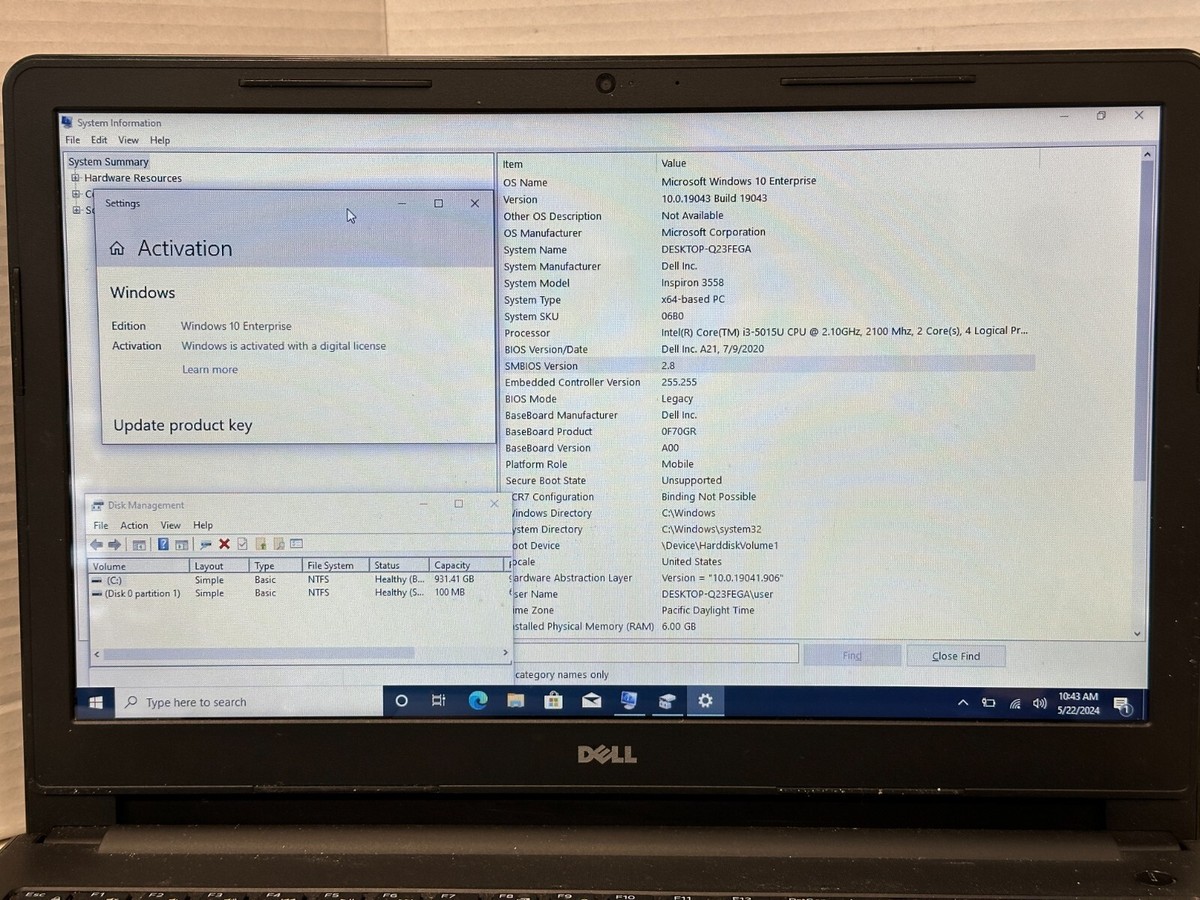 Windowsノート本体 DELL Inspiron15 3558 Intel i5 8GB 1TB DELL Inspiron 15-3558, 15.6