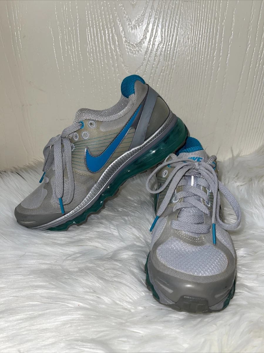 2010 Nike ID Airmax Flywire Gray And Teal Sneakers Womens Size 6