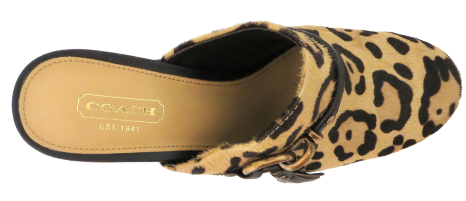 New Coach Rana Ocelot Leopard Brown Animal Print Calf Hair Platform ...
