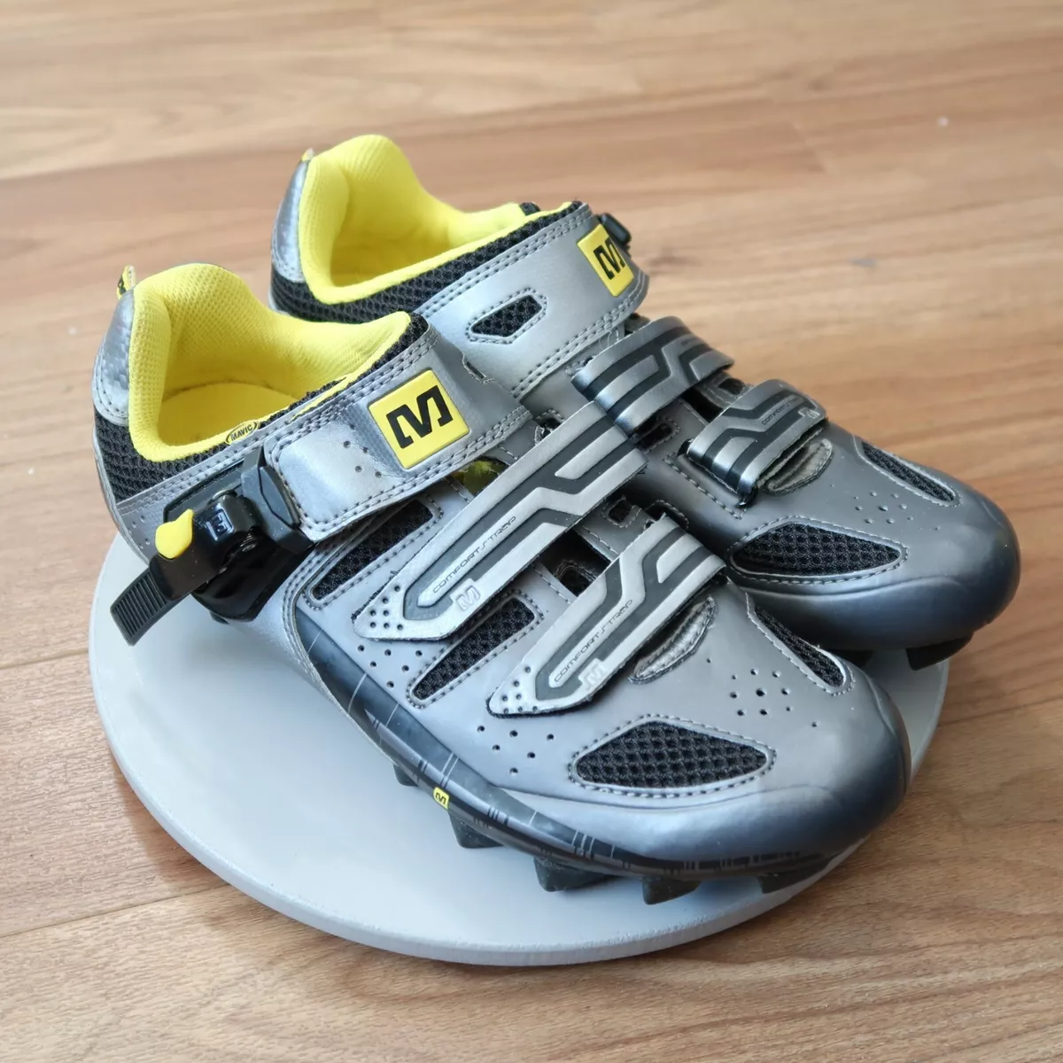 Mavic Ergo Fit Size 7.5 Silver Gray Cycling Shoes Cleats with