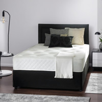 Stylish Black Orthopaedic Divan Bed Set with Cozy 10 Mattress & 20 Headboard