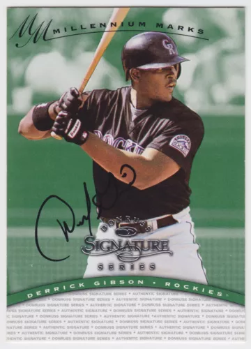 1997 Donruss Signature Autographs - Millennium - Derrick Gibson - Rockies - NrMt