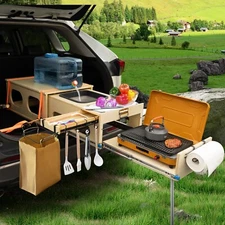 Overland Camp Kitchen Slide Out Drawer, for SUV Trunk Cargo truck Wooden new