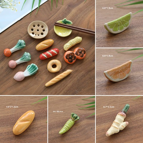 Soporte para palillos en forma de fruta estante de cerámica cubiertos cuchillos mesa hogar regalo - Imagen 4 de 35