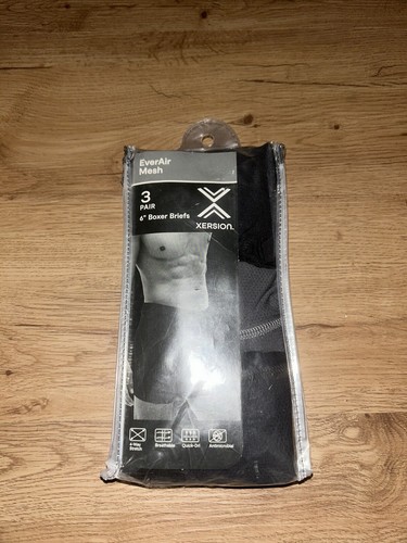 XERSION MENS 3 PACK BOXER BRIEFS EVERAIR MESH SIZE XL 40-42 NEW $30