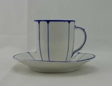 K&L Germany 352/50 Cup & Saucer Blue Stripes Antique