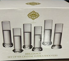 GODINGER SHANNON CRYSTAL “DUBLIN” (24448) VODKA SHOOTERS – SET OF 6 - NIB