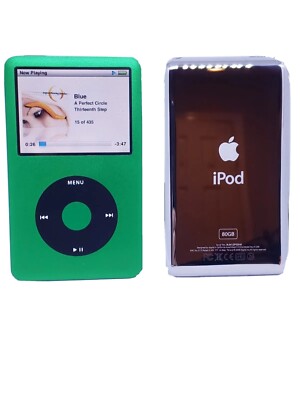  Apple iPod 160gb classic thin 7th Gen - Refurbished - Green -  USB MP3 player