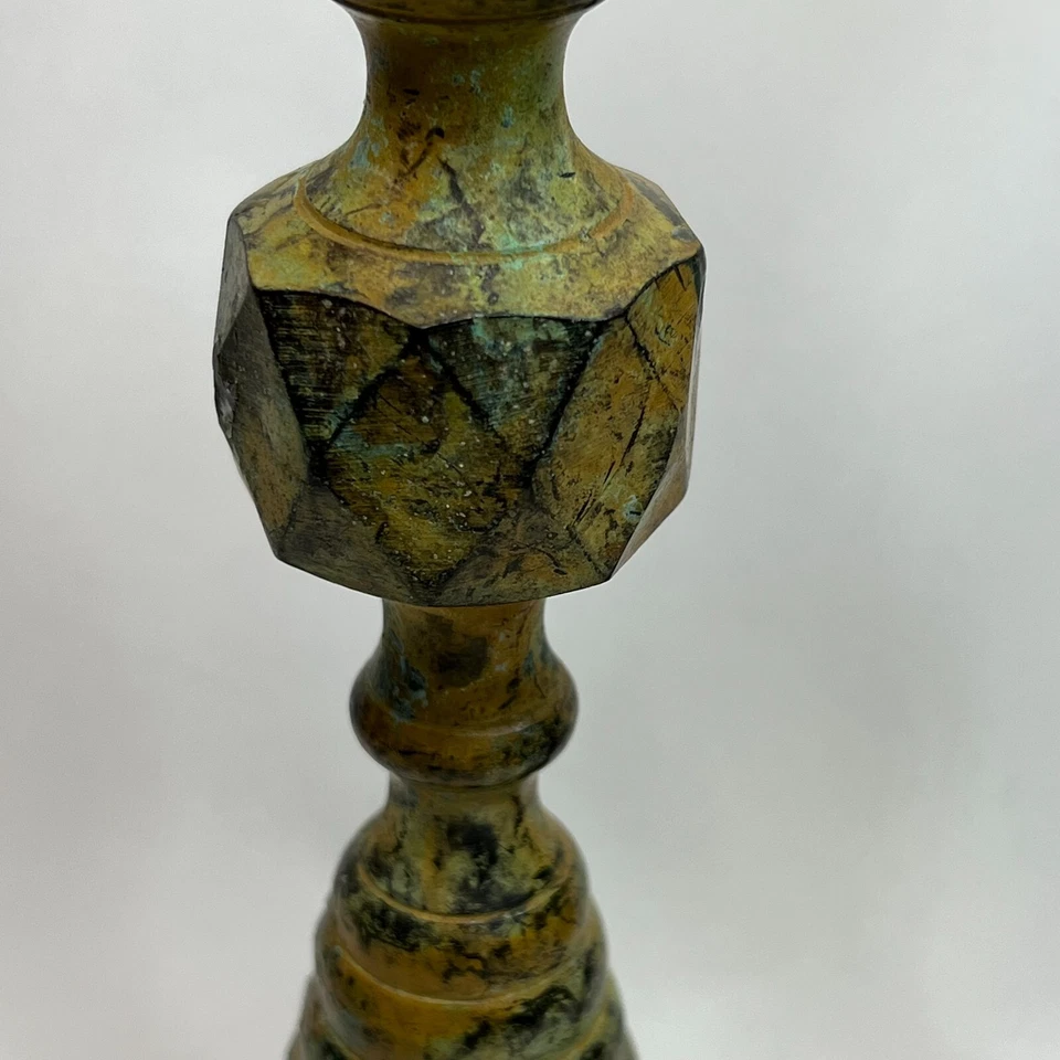 Set of 2 Metal Rustic Candlestick Stands 10 1/2" Tall Excellent Vintage Cond. - Image 4 of 4