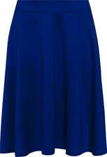 New Women' Ladies High Waist Band Stretch  Swing Flared Midi Skater Skirt