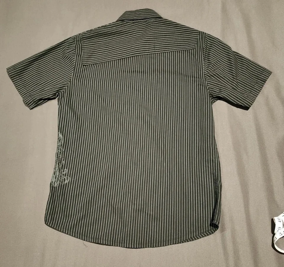 Ocean Current Collared Button-down Black With Pin Stripe Men's Small - Image 3 of 4
