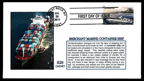 USA, SCOTT # 4548-4551, SET 4 GLEN FDC COVERS VARIOUS MERCHANT MARINE SHIPS 2011 - Picture 5 of 5
