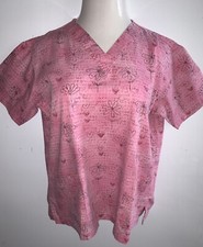 Womens Pink JANTEX Scrubs Shirt  Size Medium M  Medical Dental Nurse Uniform