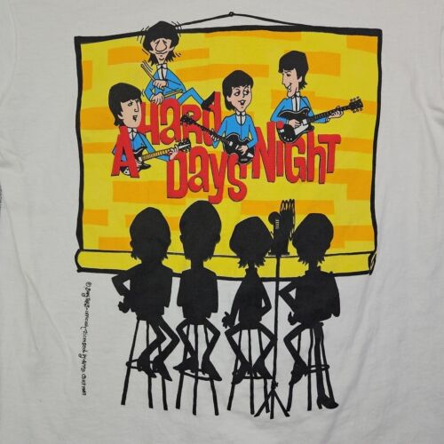 VTG 1987 THE BEATLES HARD DAYS NIGHT SONG TITLES T SHIRT SINGLE STITCH SIZE M - Picture 2 of 14