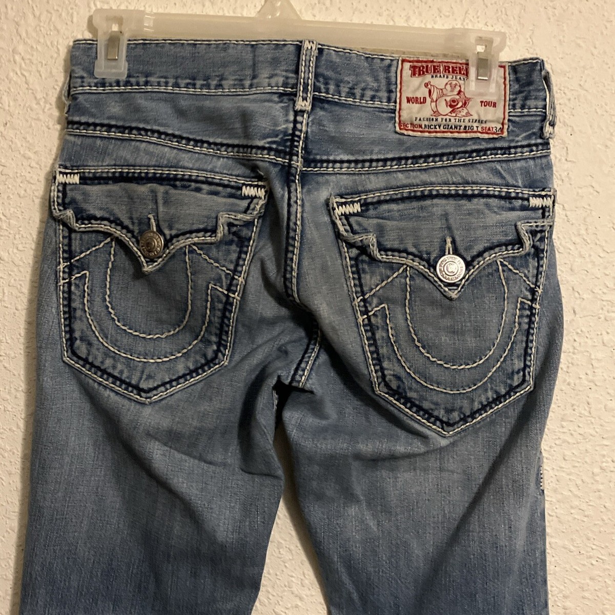 Vintage True Religion Jeans Men's 29x32(31x31) Blue White Vintage True Religion Jeans Men's 29x32(31x31) Blue White