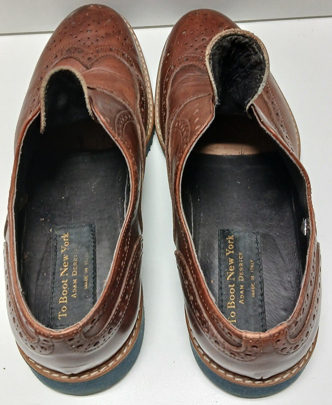 SAOLA Scarpe eleganti derby To Boot New York Adam Derrick da uomo taglia 9 marrone scamosciato punta liscia