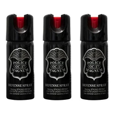 3 Police Magnum pepper spray 2 ounce Stream Twist Lock Safety Defense Protection