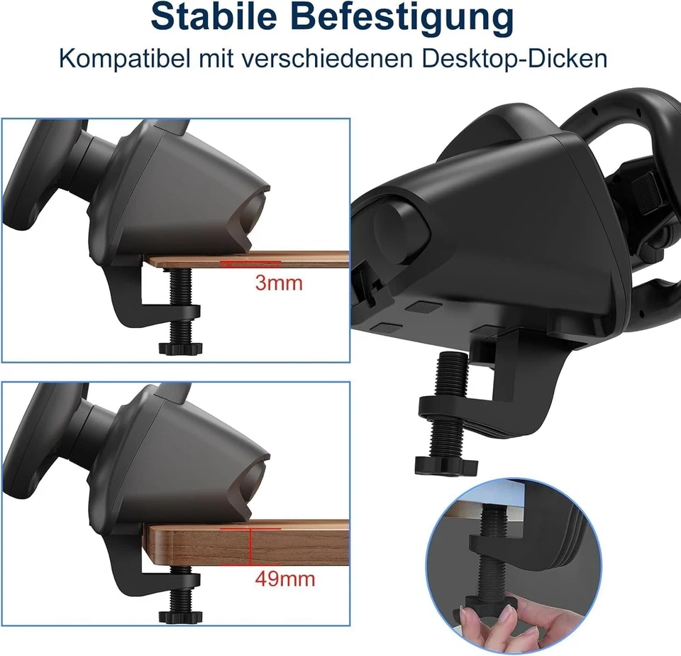 Dual-Vibration Gaming Rennrad mit Pedalen Profi Lenkrad für Switch/PC/PS4/PS3 - Bild 3 von 4