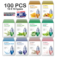 【Orangeroses】 100 pcs Vital Ampoule Sheet Mask, Korean Cosmetic( 10 type x 10ea)