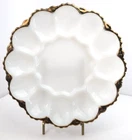 Vintage Anchor Hocking Fire King Delphite Blue Deviled Egg Serving Dish Plate