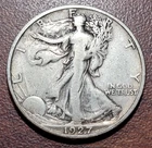 1927-S Walking Liberty Half Dollar FINE Original Toning & Problem Free 50c Coin
