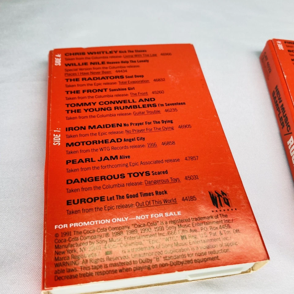 Coca Cola Sampler Cassette Vol 1&2 Iron Maiden Motorhead Judas Priest Pearl Jam Foto 4 de 4