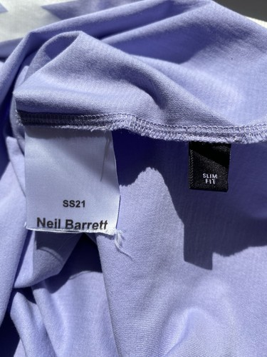 NEIL BARRETT FAIR-ISLE THUNDERBOLT T-SHIRT LILAC SIZE MEDIUM - Picture 7 of 8