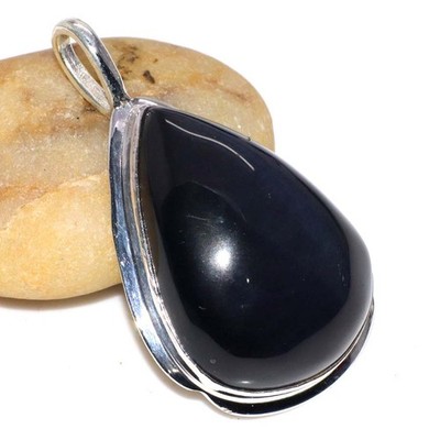 Fine Finish Rainbow Obsidian Eye Huge Pendant Handmade Gemstone 2.1'' MJ