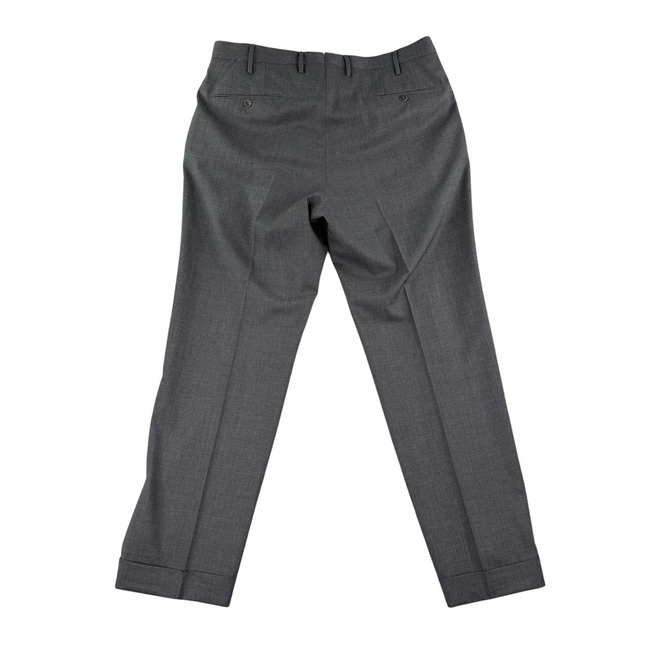 Pantalones de vestir Incotex Super 150s de lana para hombre 32x29 gris con puños Slowear Foto 2 de 4