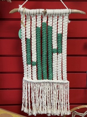Cactus Macrame Wall Hanging Boho Decor Woven Tapestry Whimsical Wall Art by Hand