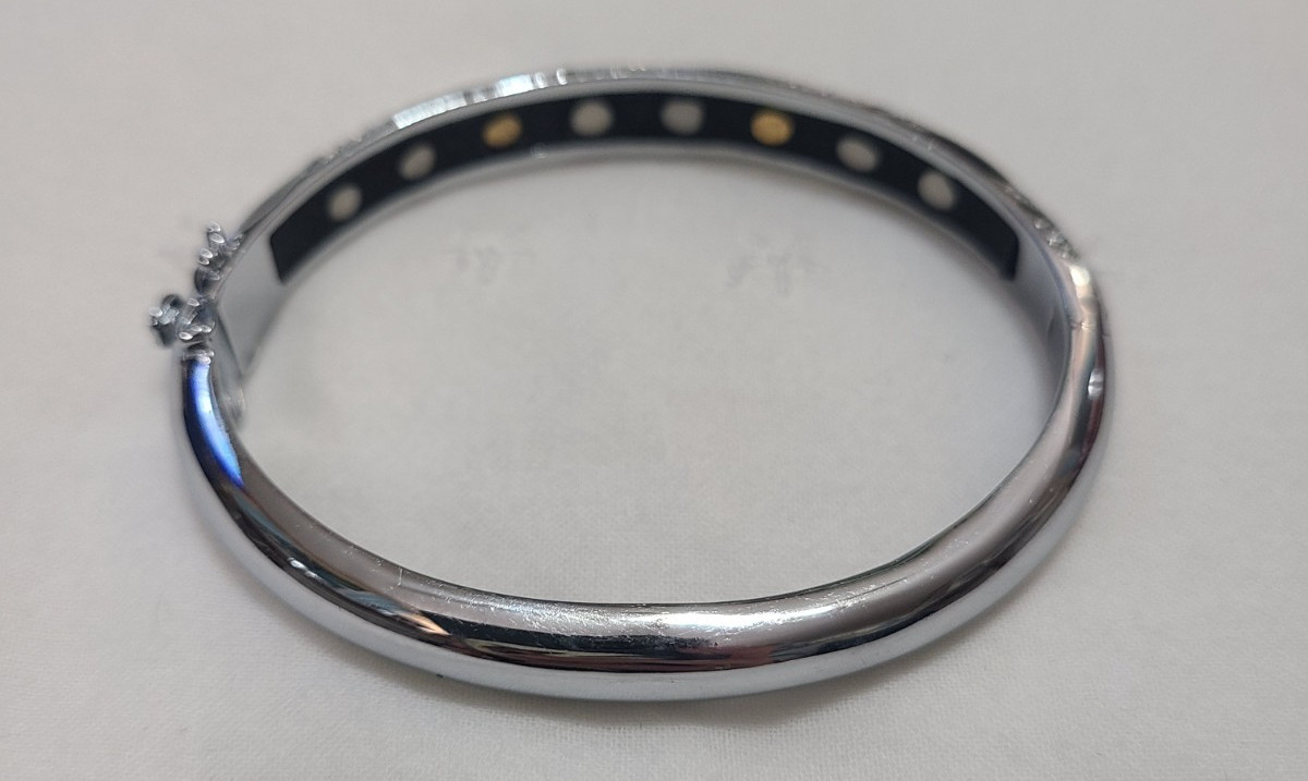 Nikken Bella Passione 24K Plated Magnetic Venezia Swirl Bangle Bracelet NWOT