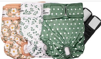 Washable Dog Diapers (3pack) + ExtendrsFemale (Small, Daisy)