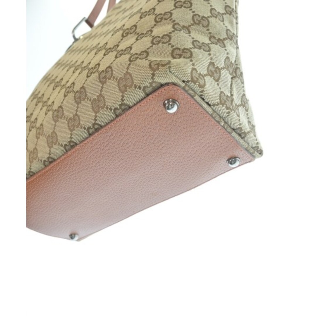 Gucci Tote Bag Beige Used Damaged Leather Shoulder Bag Free Shipping thumbnail 5