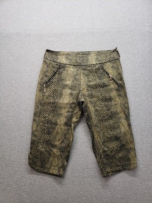 Jamie Sadock Women Shorts 4 Multicolor Snakeskin Print Zip Pocket Bermuda Casual