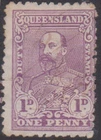 (F376-81) 1903 QLD 1d violet Edward VII duty stamp (CF)