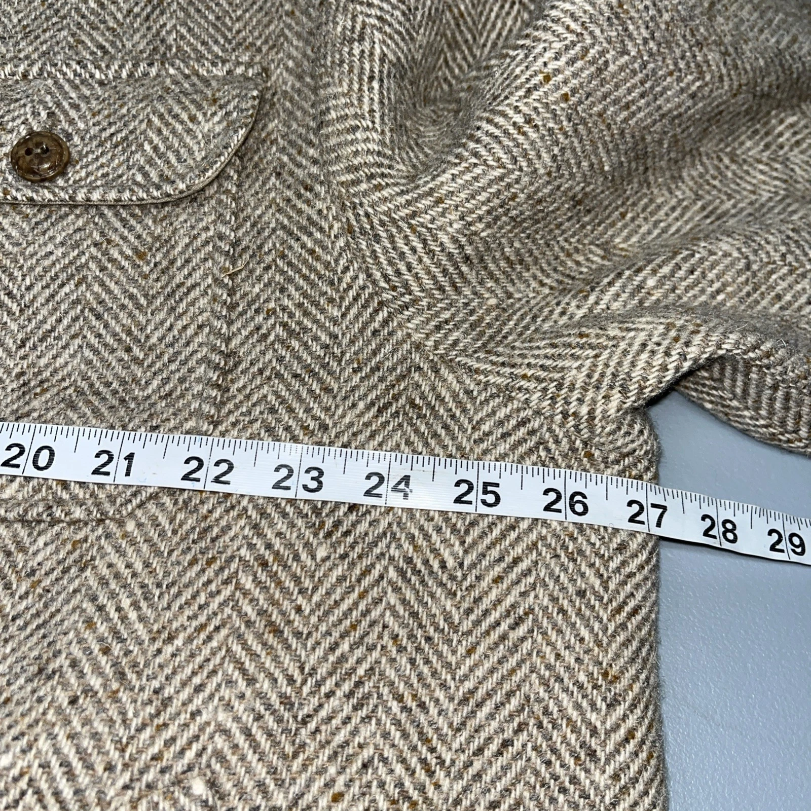 VTG 80’s Woolrich Herringbone Tweed Wool Jacket Reversible Canvas Shacket XL USA image 13