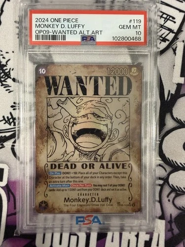 Monkey D. Luffy PSA 10 One Piece English Card OP05-119 Wanted 2024 Alternate Art