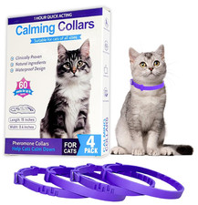 4 Pack Calming Collar for Cats - Long-Lasting Anxiety Stress Relief, Adjust...