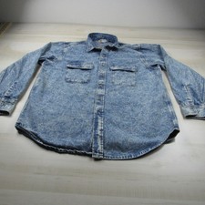 Vintage Carhartt Shirt Mens Extra Large Blue Denim Acid Wash Button Down USA
