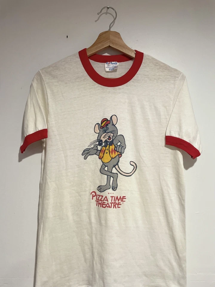 Camisa Timbre Queso Chuck E Vintage Años 80 Talla M “Pizza Time Theatre” Rara Delgada Foto 2 de 4