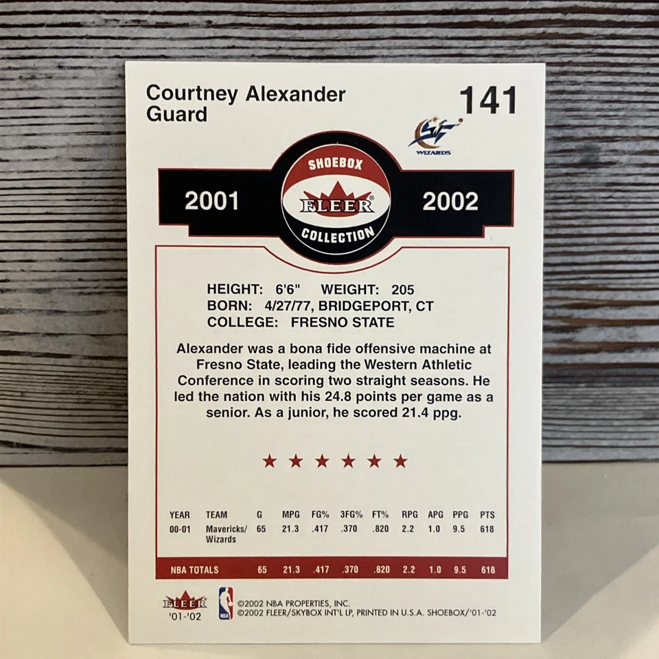 2001-02 Fleer Shoebox Collection Courtney Alexander #141 Foto 2 de 2