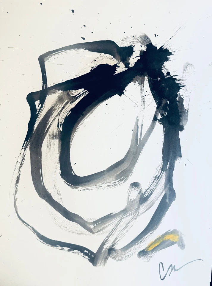 威尔逊原创绘画18 x 24单色抽象画廊纸 — 第 4/4 张图片