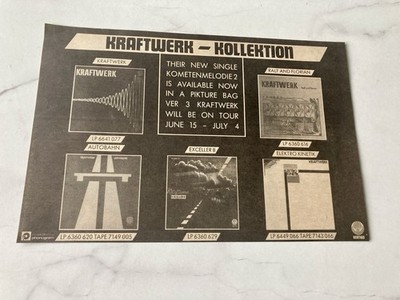 KRAFTWERK - KOLLEKTION 1970's SMALL VINTAGE ADVERT 27 cm x 18 cm