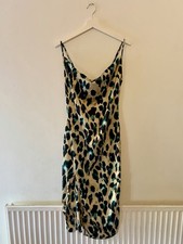 PrettyLittleThing Leopard Print Cowl Neck Midi Slip Dress – UK 8 / EU 36