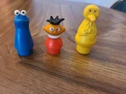Vintage70's Sesame Street Little People Figures- Cookie Monster, Big Bird, Ernie