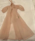 Vintage Barbie Doll Nighty #965 Negligee Pink Robe Very Nice