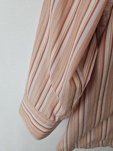 Eddie Bauer XXL Women's Striped Blouse Cotton Button Up 3/4 Sleeves Pink White - Picture 6 of 17