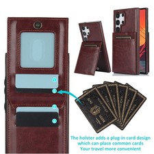 For Samsung S26 Ultra/S26+/S25 Leather Flip Card Slot Wallet Case Shockproof
